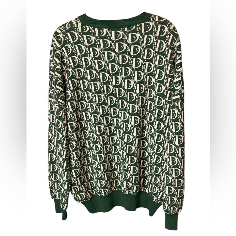 Vandy The Pink Vandy Vior Monogram Wool Knit Sweater Green Large Designer - Picture 4 of 7